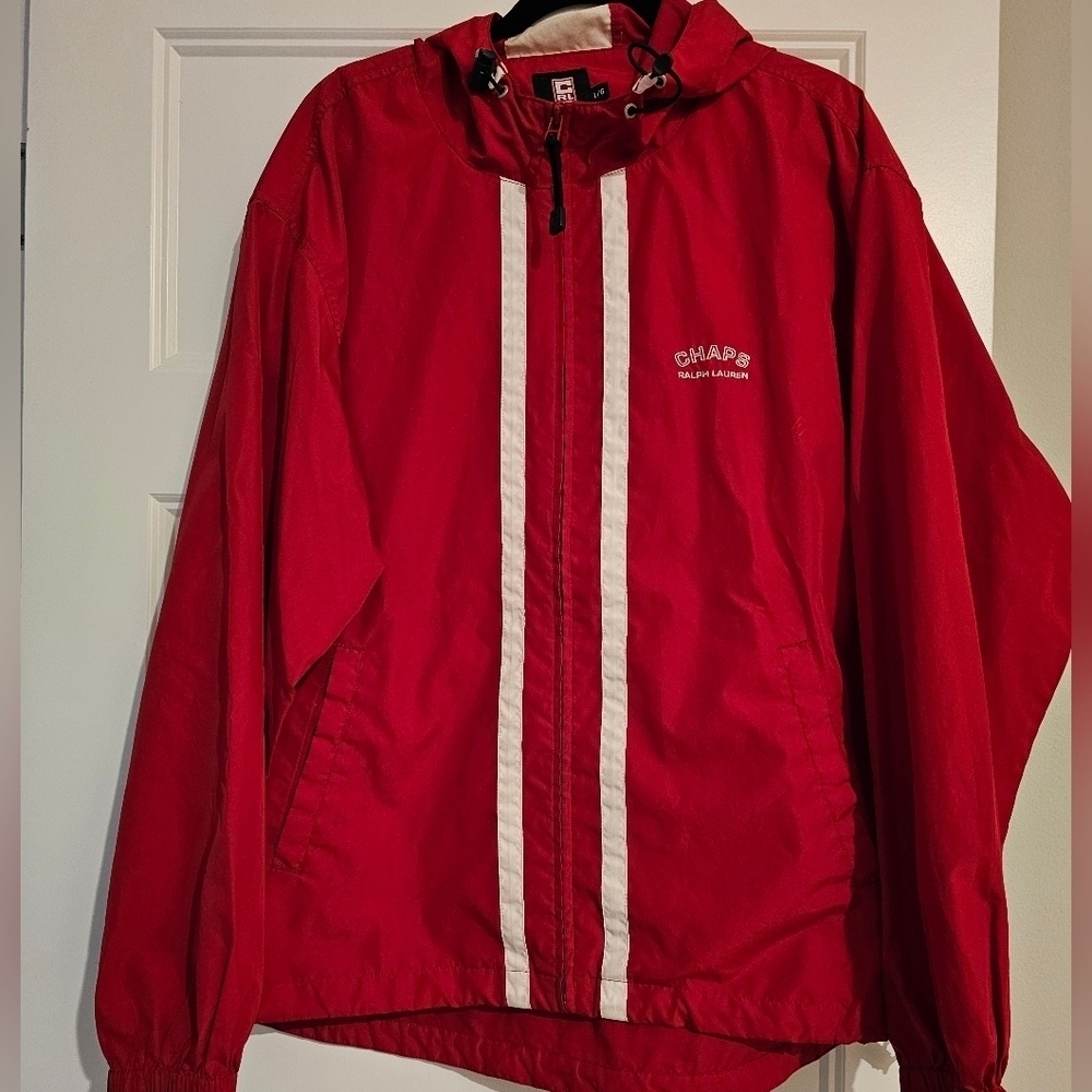 Vintage Ralph Lauren Chaps Men's Windbreaker Jacket with Hood sz large